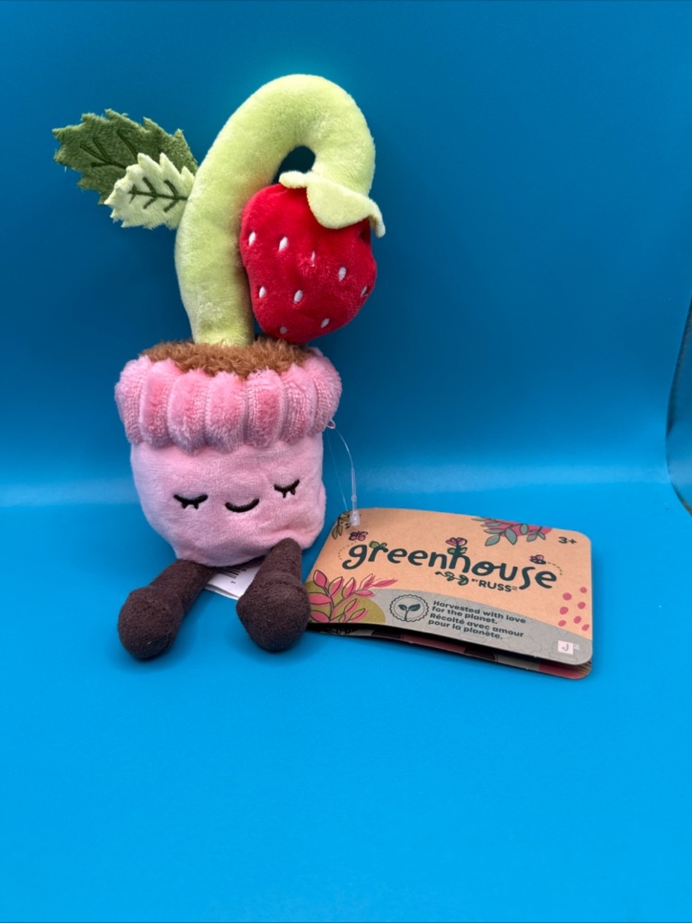 NWT Greenhouse by Russ Plush Strawberry Plant 6 INCHES-Potted Plant